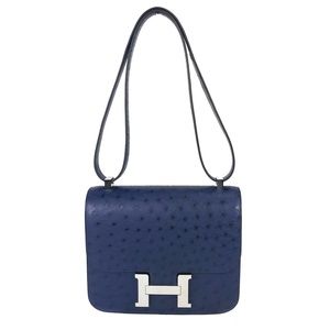 Hermes Constance 24 Bleu de Malte SHW Ostrich